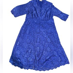 Kiyonna Mademoiselle Cocktail Dress Royal Blue 2X